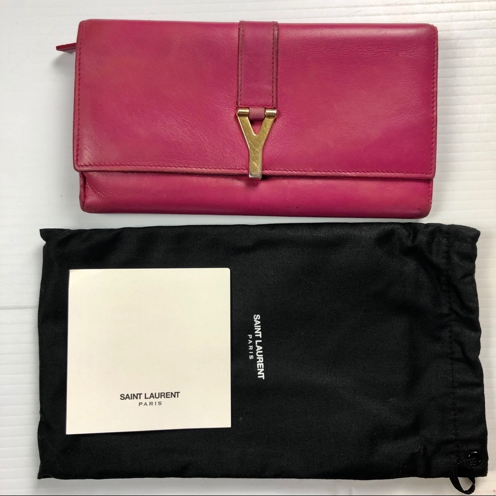 Saint Laurent Y Line Leather Long Clutch Wallet - Picture 2 of 7